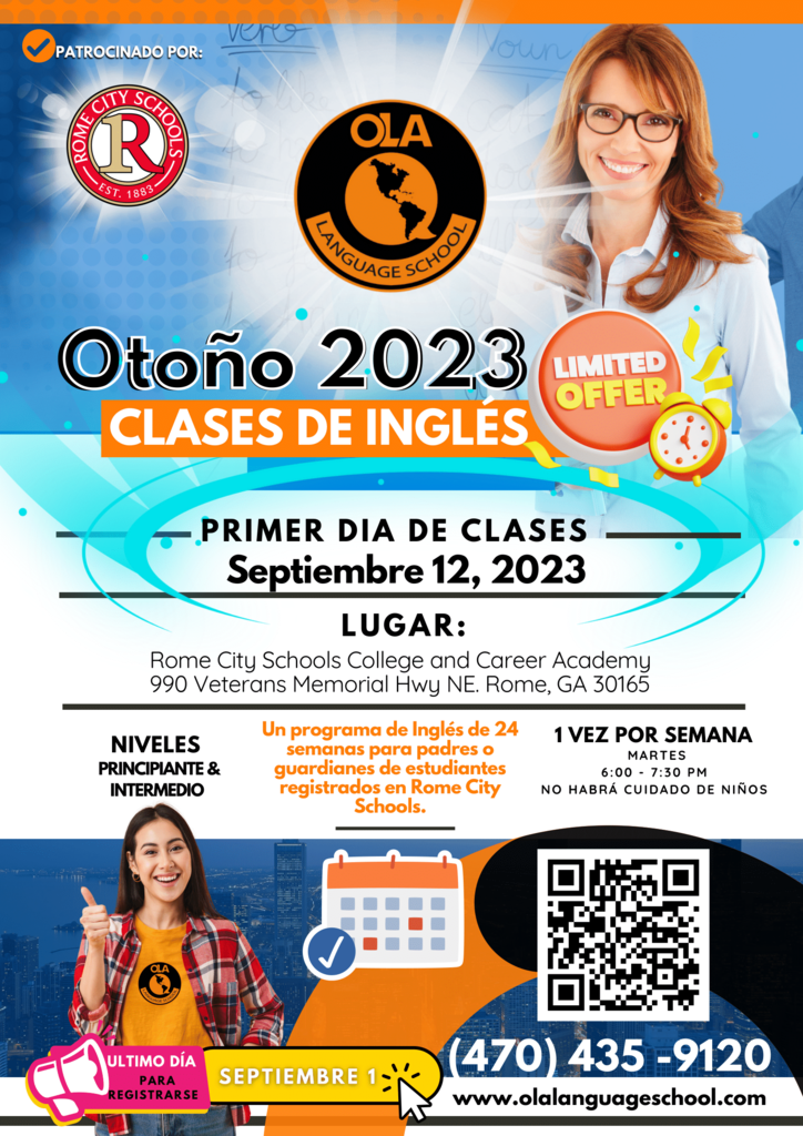 RCS OLA English Class Flyer Spanish